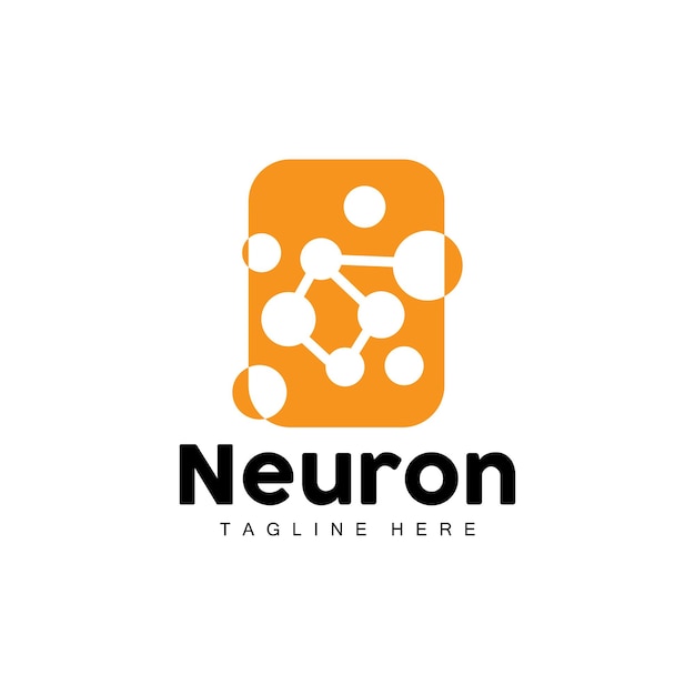 Neuron Logo Design Wektor Ilustracja Komórek Nerwowych Molekularna Marka Zdrowia Dna