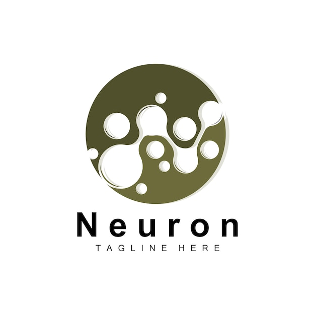 Neuron Logo Design Wektor Ilustracja Komórek Nerwowych Molekularna Marka Zdrowia Dna