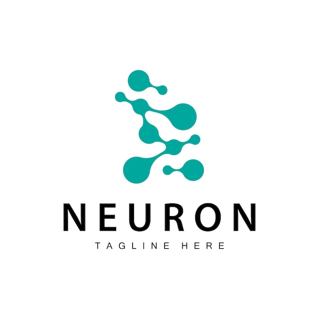 Neuron Logo Design Zdrowie Ilustracja DNA Molekula Komórka nerwowa Abstrakt Prosta ilustracja
