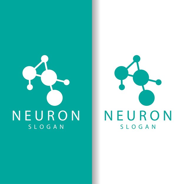 Neuron Logo Neuron Nerve lub Seaweed Vector Abstract Molecule Design Template Ilustracja