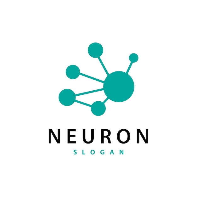 Neuron Logo Neuron Nerve lub Seaweed Vector Abstract Molecule Design Template Ilustracja