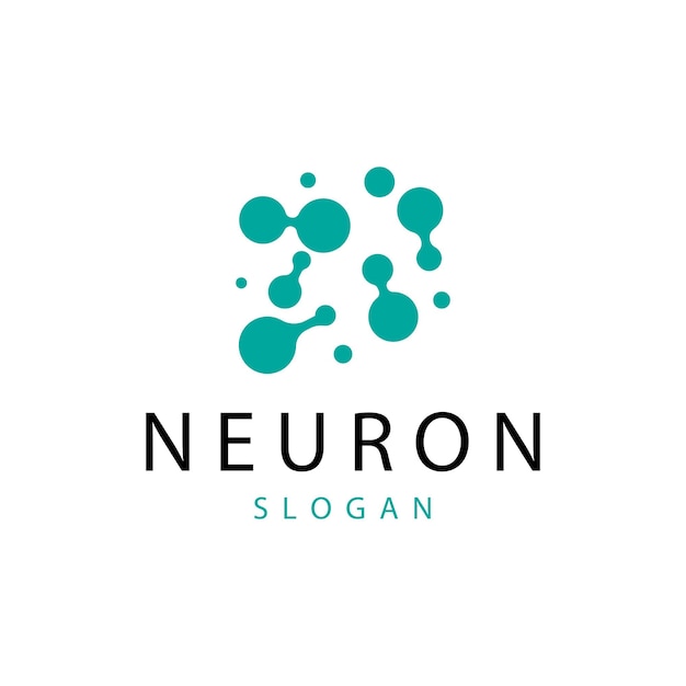 Neuron Logo Neuron Nerve lub Seaweed Vector Abstract Molecule Design Template Ilustracja