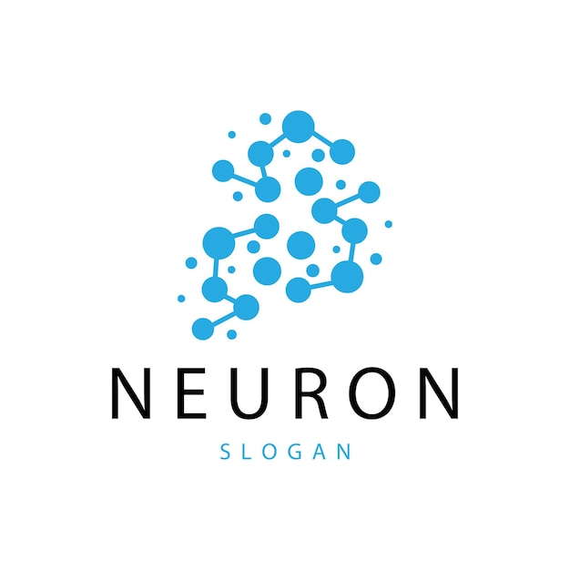 Neuron Logo Neuron Nerve lub Seaweed Vector Abstract Molecule Design Template Ilustracja