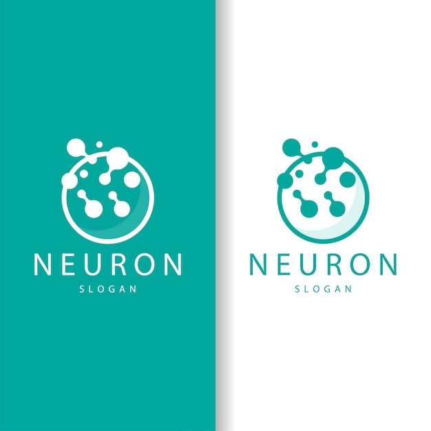 Neuron Logo Neuron Nerve lub Seaweed Vector Abstract Molecule Design Template Ilustracja