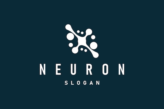 Neuron Logo Neuron Nerve lub Seaweed Vector Abstract Molecule Design Template Ilustracja
