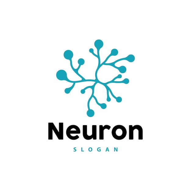 Neuron Logo Neuron Nerve lub Seaweed Vector Abstract Molecule Design Template Ilustracja