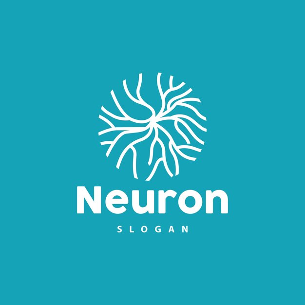 Neuron Logo Neuron Nerve lub Seaweed Vector Abstract Molecule Design Template Ilustracja