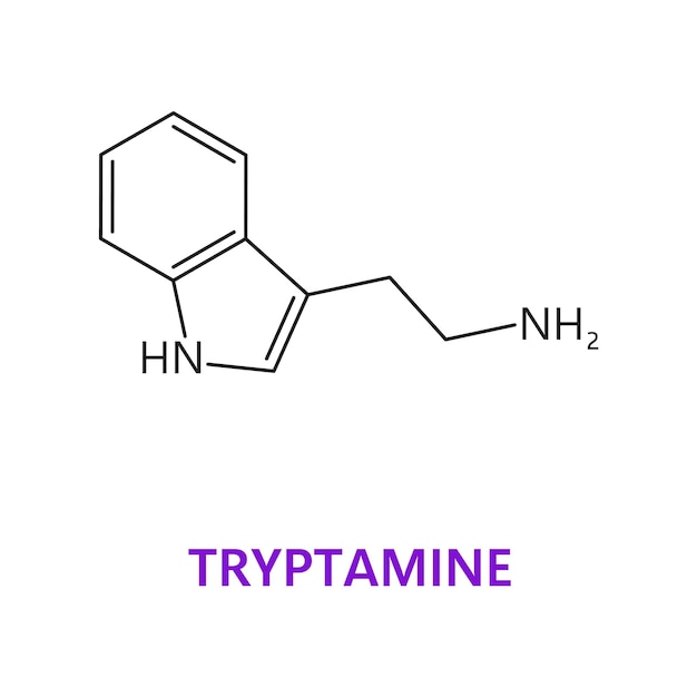 Plik wektorowy neurotransmiter tryptamina formuła chemiczna
