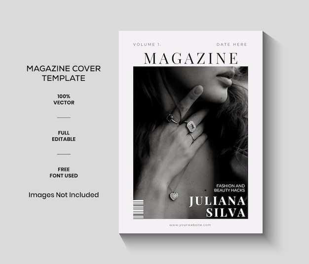 Neutralny minimalistyczny szablon okładki magazynu mody