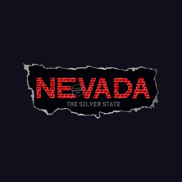 Nevada Design Nadaje Się Do Sitodruku Koszulki Odzież Kurtki I Inne Wektor Premium