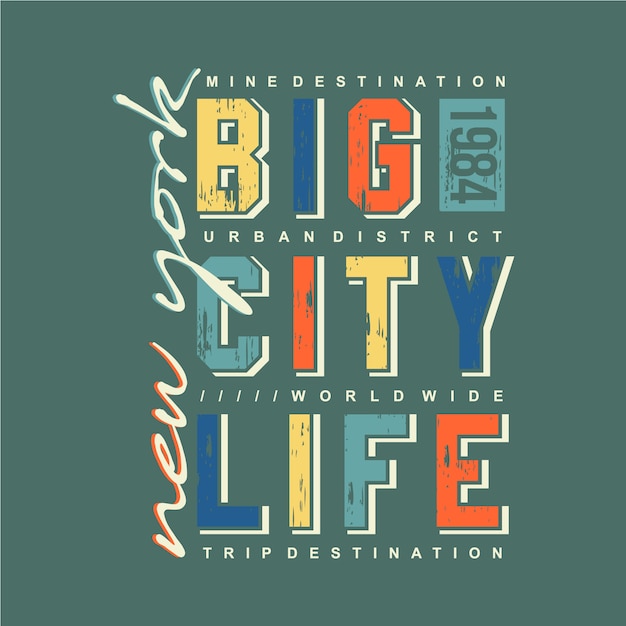 New York Big City Life Typografia Projekt Graficzny