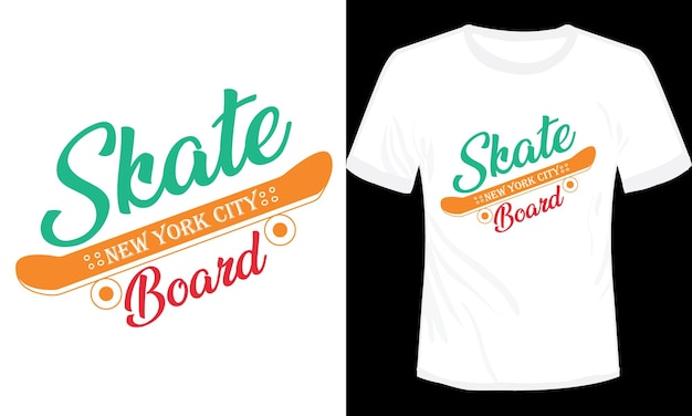 Plik wektorowy new york city skate board tshirt projekt ilustracji wektorowych