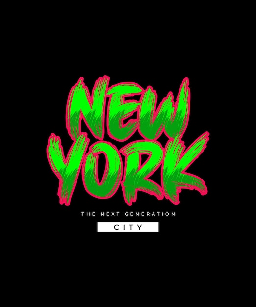 Newyork City Typografia T Shirt Projekt Druku