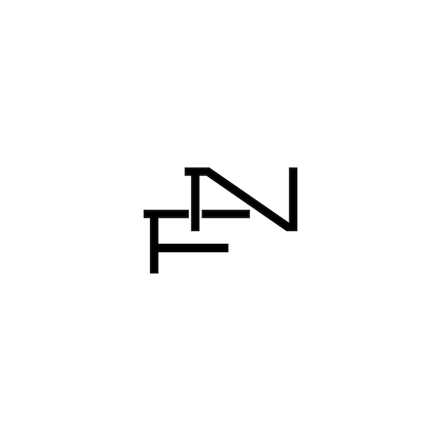 Plik wektorowy nf monogram logo projekt list tekst nazwa symbol monochromatyczne logotyp alfabet znak proste logo
