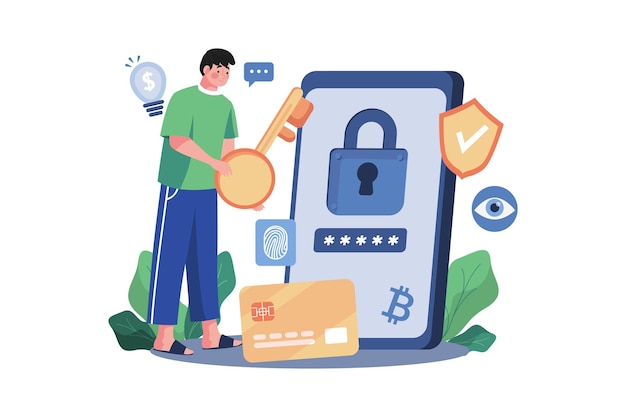 Nft Security Token Ilustracja Koncepcja Na Białym Tle