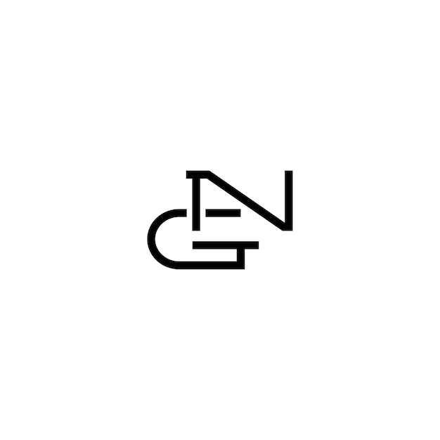 NG monogram projekt logo list tekst nazwa symbol monochromatyczne logotyp alfabet znak proste logo