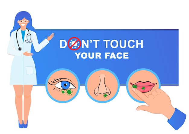 Nie Dotykaj Dłonie Oczy Nos Usta Unikaj Dotykania Twarzy