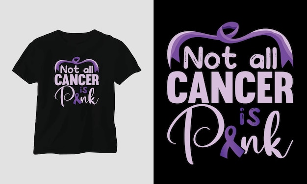 Plik wektorowy nie każdy rak jest różowy - projekt światowego dnia walki z rakiem ze wstążką, znakiem, miłością, pięścią i motylem