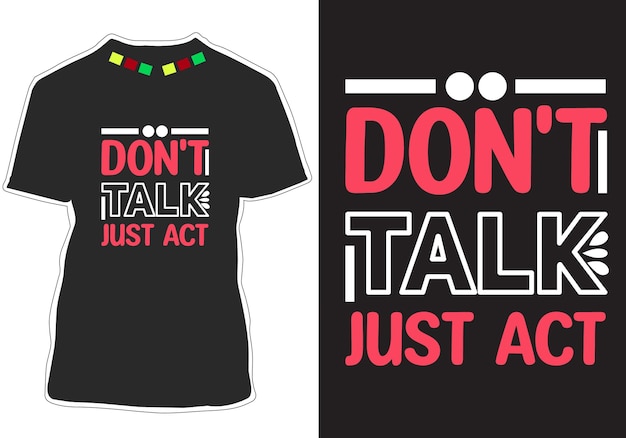 Nie Mów Tylko Działaj Inspirujące Cytaty Projekt Koszulki