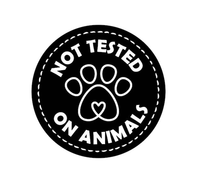 Plik wektorowy nie testowane na etykiecie zwierząt