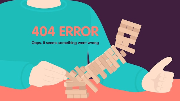 Plik wektorowy nie znaleziono strony błędu 404 nie udało się zbudować koncepcji wieży