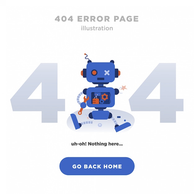 Nie Znaleziono Strony Błędu 404 Projekt Ze Złamanym Robotem