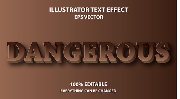 Plik wektorowy niebezpieczny edytowany efekt tekstu