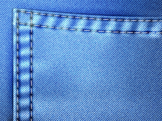Niebieska dżinsy tekstura z kieszeni denim tle.