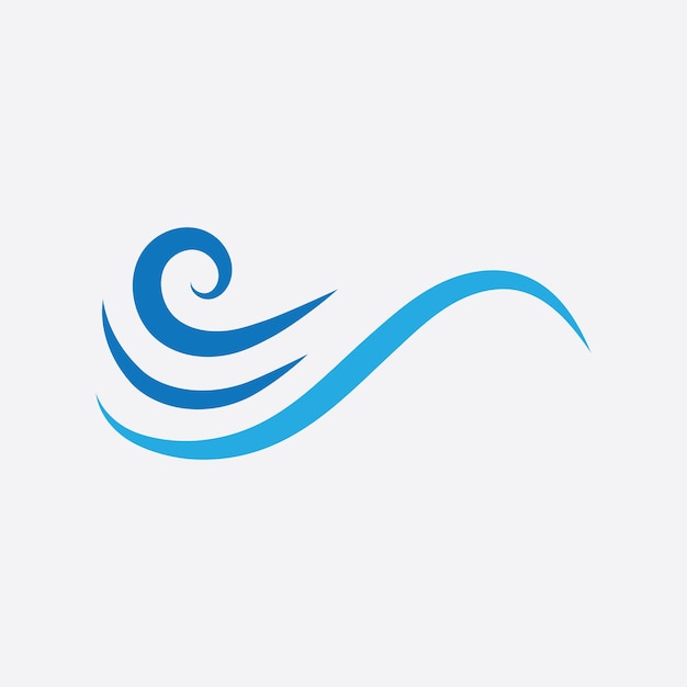 Niebieska Fala Logo Wektor. Projekt Szablonu Ilustracji Fal Wodnych