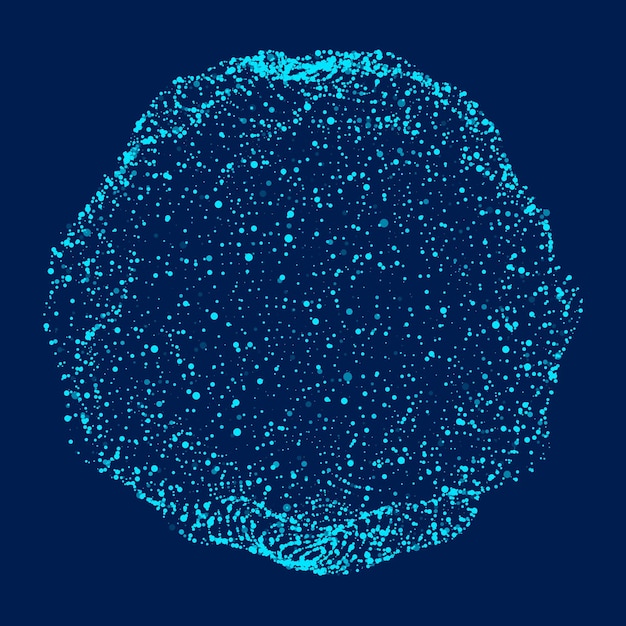 Niebieska Kula Składająca Się Z Cząstek Nowoczesne Elementy Szkieletowe Technologia Siatkowa Kula Ilustracja Wektorowa
