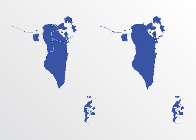 Plik wektorowy niebieska mapa bahrajnu z regionami