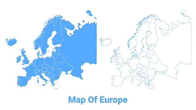 Niebieska mapa Wietnamu płaskie regiony ilustracja wektorowa obrysu granicy