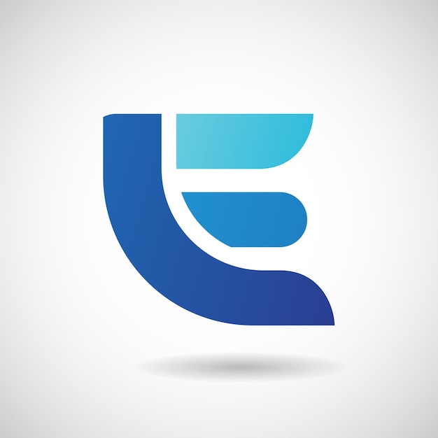 Niebieska Pogrubiona Gruba Okrągła Ikona Logo Litery E