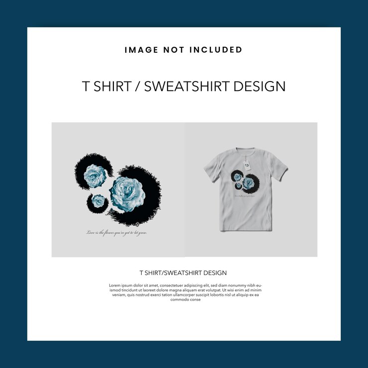 Wektor niebieska róża t shirt design vector