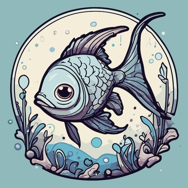 Plik wektorowy niebieska ryba