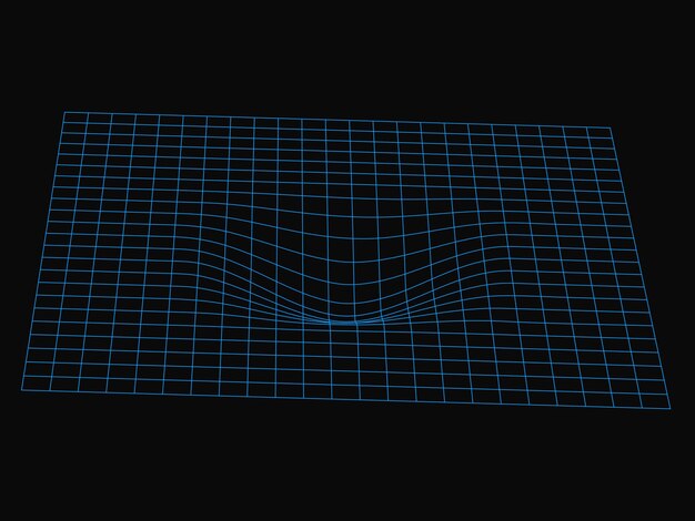 Plik wektorowy niebieska siatka perspektywiczna cyfrowa siatka przestrzenna