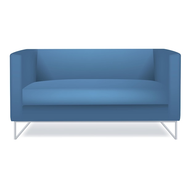 Niebieska Sofa Na Białym Tle