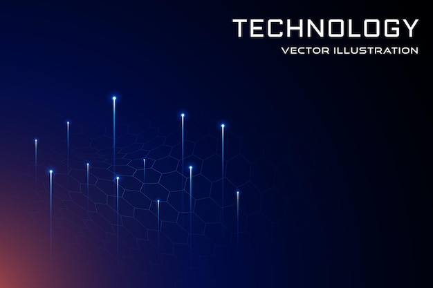 niebieska technologia zaświeca cyfrową ilustrację wektora tła
