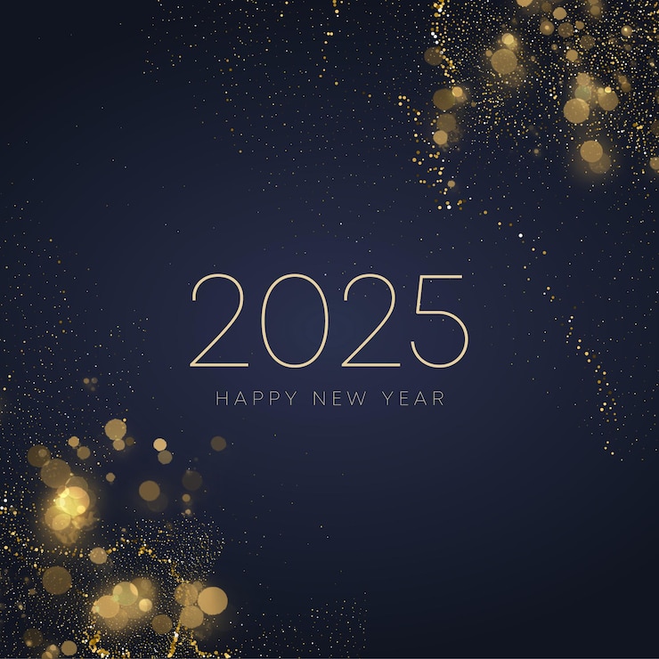 Wektor niebieski abstrakt 2025 szczęśliwego nowego roku instagram post
