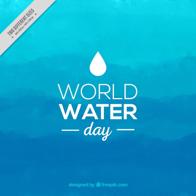 Niebieski Akwarela światowy Dzień Tle Wody