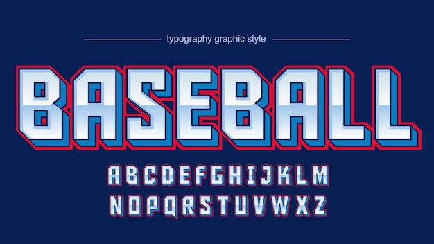 Niebieski Czerwony Chrom Sportowy Nowoczesna Typografia