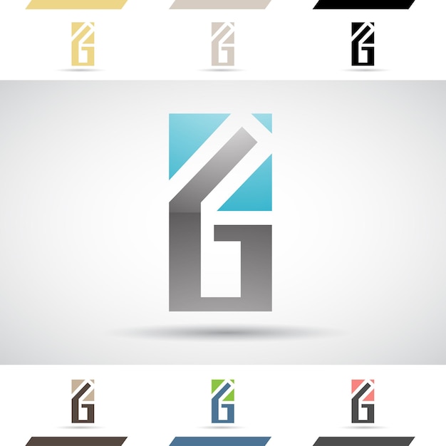 Plik wektorowy niebieski i czarny streszczenie błyszczący logo ikona litery g z narożnikami kształtów