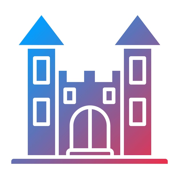 Plik wektorowy niebieski i różowy budynek z niebiesko-czerwonym logo