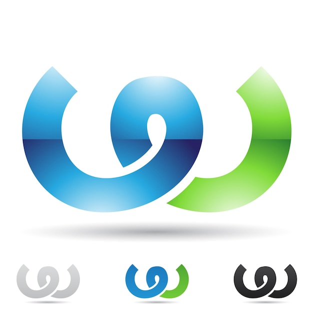 Plik wektorowy niebieski i zielony błyszczący abstrakcja logo ikona wiosny jak litera w