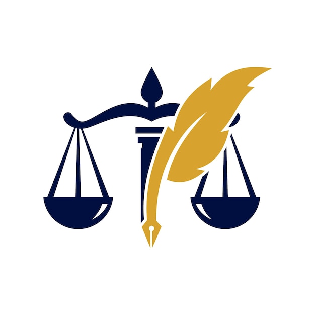 Niebieski I żółty Symbol Prawa Sprawiedliwości