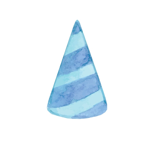 Niebieski kapelusz urodzinowy Akwarela chłopiec baby shower ilustracji wektorowych