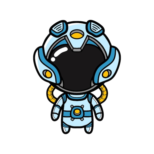 Niebieski kawaii astronauta
