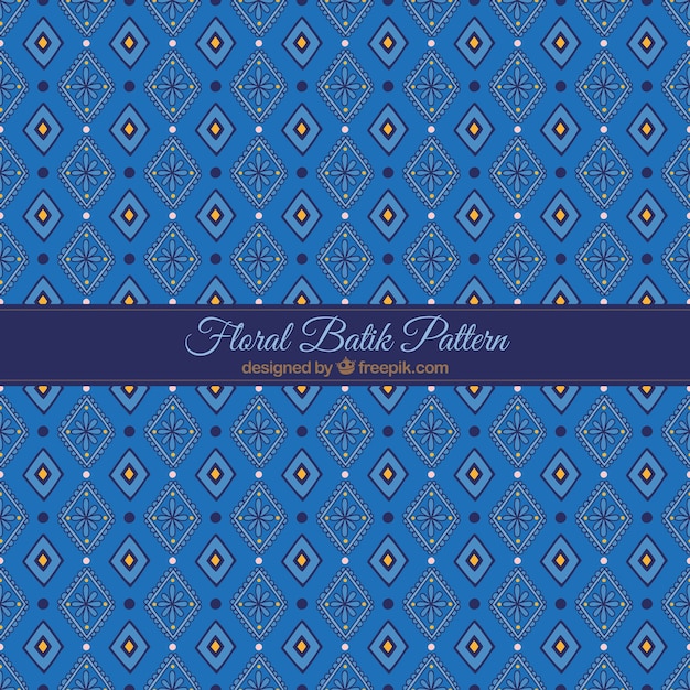 Niebieski Kwiatowy Wzór Batik