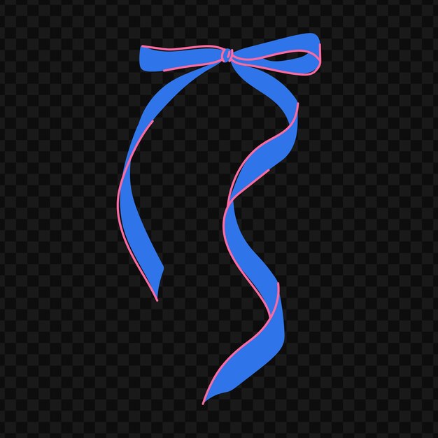 Plik wektorowy niebieski łuk łuk prezentowy w stylu ręcznie rysowanym i kreskówkowym łuk kolorowy łuk płaski