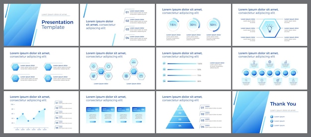Plik wektorowy niebieski minimalistyczny szablon prezentacji biznesowej